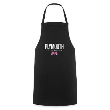 Plymouth England Großbritannien - Kochschürze - Schwarz - Vorne - AI Model Male 185 dark (185cm)