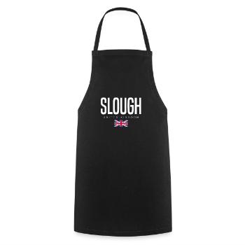 Slough, England, United Kingdom - Cooking Apron - black - Front - AI Model Male 185 dark (185cm)
