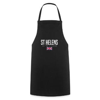 St. Helens, England, United Kingdom - Cooking Apron - black - Front - AI Model Male 185 dark (185cm)