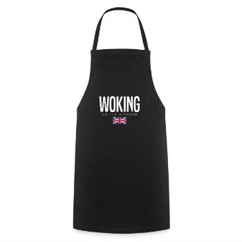 Woking, England, United Kingdom - Cooking Apron - black - Front - AI Model Male 185 dark (185cm)