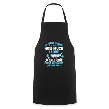 Narwhal Unicorn Whale - Cooking Apron - black - Front - AI Model Male 185 dark (185cm)