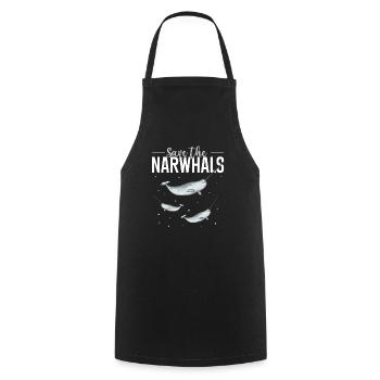 Narwhal Unicorn Whale - Cooking Apron - black - Front - AI Model Male 185 dark (185cm)