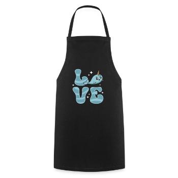 Narwhal Unicorn Whale - Cooking Apron - black - Front - AI Model Male 185 dark (185cm)