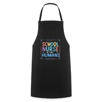 School Nurse Nursing Clinic Medical Stuff - Cooking Apron - black - Front - AI Model Male 185 dark (185cm)