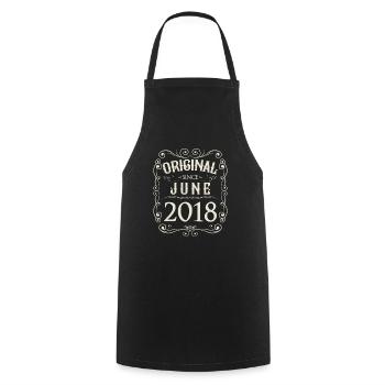 Vintage - Original depuis l'anniversaire de juin 2018 - Tablier de cuisine - noir - Devant - AI Model Male 185 dark (185cm)