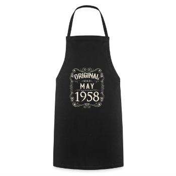 Vintage - Original since Mai 1958 Geburtstag - Kochschürze - Schwarz - Vorne - AI Model Male 185 dark (185cm)
