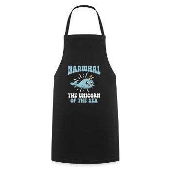 Narwhal Unicorn Whale - Cooking Apron - black - Front - AI Model Male 185 dark (185cm)