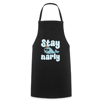 Narwhal Unicorn Whale - Cooking Apron - black - Front - AI Model Male 185 dark (185cm)