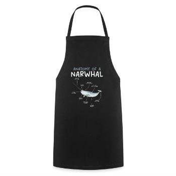 Narwhal Unicorn Whale - Cooking Apron - black - Front - AI Model Male 185 dark (185cm)