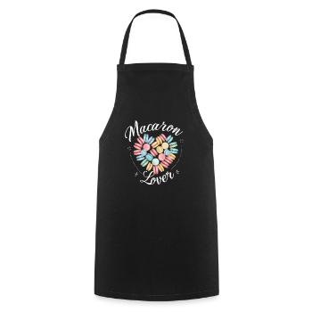 Macaron lovers French macarons - Cooking Apron - black - Front - AI Model Male 185 dark (185cm)