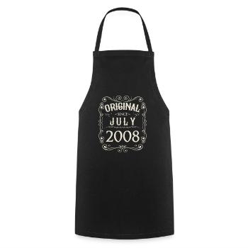 Vintage - Original depuis Juillet 2008 Anniversaire - Tablier de cuisine - noir - Devant - AI Model Male 185 dark (185cm)