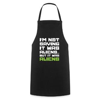Ancient Astronaut Theorist Alien Believer - Cooking Apron - black - Front - AI Model Male 185 dark (185cm)
