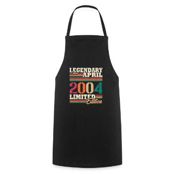 Vintage 2004 Avril Cadeau Anniversaire Rétro - Tablier de cuisine - noir - Devant - AI Model Male 185 dark (185cm)
