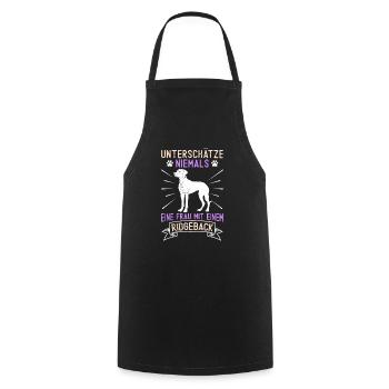 Ridgeback UNTERSCHÄTZE NIEMALS EINE FRAU MIT - Kochschürze - Schwarz - Vorne - AI Model Male 185 dark (185cm)