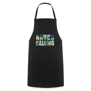 Aruba Souvenir Vacation Aruba Calling - Cooking Apron - black - Front - AI Model Male 185 dark (185cm)