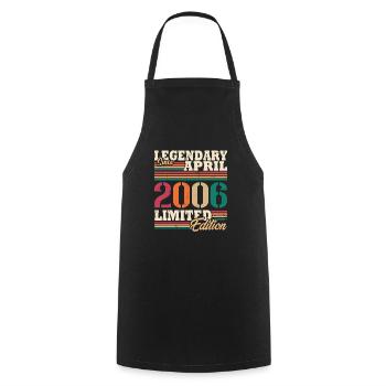 Vintage 2006 Avril Cadeau Anniversaire Rétro - Tablier de cuisine - noir - Devant - AI Model Male 185 dark (185cm)