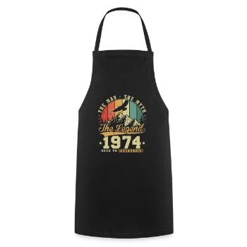 Vintage 1974 Man Myth Legend Birthday Retro - Cooking Apron - black - Front - AI Model Male 185 dark (185cm)