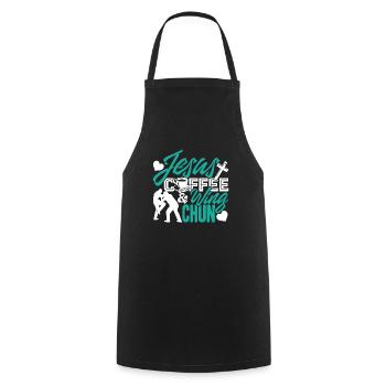 Wing Chun Jesus Coffee Wing Chun - Cooking Apron - black - Front - AI Model Male 185 dark (185cm)