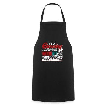 Wood Carving It's A Wood Carving Thing - Cooking Apron - black - Front - AI Model Male 185 dark (185cm)