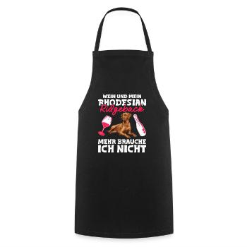 Ridgeback Besitzer WEIN UND MEIN RHODESIAN - Kochschürze - Schwarz - Vorne - AI Model Male 185 dark (185cm)