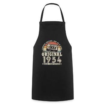 Original 1954 Vintage Vintage Birthday Gift - Cooking Apron - black - Front - AI Model Male 185 dark (185cm)