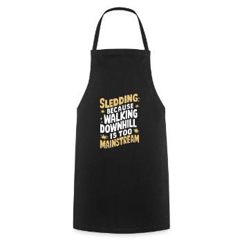 Sledding Snow Sled Winter Sport Winter Outdoor - Cooking Apron - black - Front - AI Model Male 185 dark (185cm)