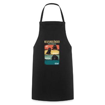 NEUFUNDLÄNDER TRAINING Lustiges Neufundländer - Kochschürze - Schwarz - Vorne - AI Model Male 185 dark (185cm)