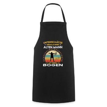 Never underestimate old man with a bow - Cooking Apron - black - Front - AI Model Male 185 dark (185cm)