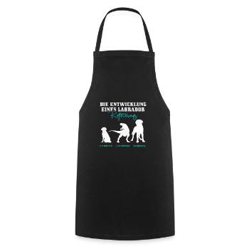 Labrador Hund DIE ENTWICKLUNG EINES LABRADORS - Kochschürze - Schwarz - Vorne - AI Model Male 185 dark (185cm)