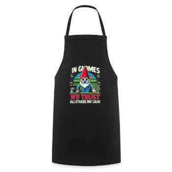 Garden Gnomes Gnome Lover Funny Gnome Gardening - Cooking Apron - black - Front - AI Model Male 185 dark (185cm)