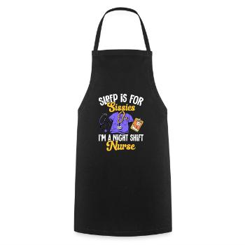 Night Shift Nurse - Cooking Apron - black - Front - AI Model Male 185 dark (185cm)