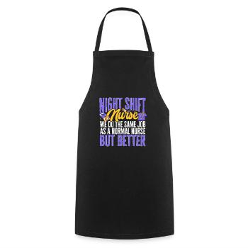 Night Shift Nurse - Cooking Apron - black - Front - AI Model Male 185 dark (185cm)