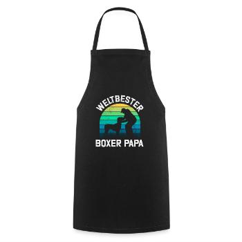 Deutscher Boxer WELTBESTER BOXER PAPA Boxer Fan - Kochschürze - Schwarz - Vorne - AI Model Male 185 dark (185cm)