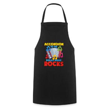 Accordion Polka Music Gift - Cooking Apron - black - Front - AI Model Male 185 dark (185cm)