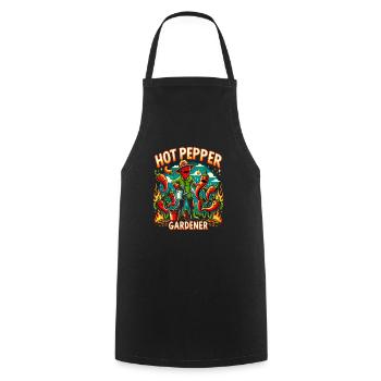 Liebhaber Scharfer Speisen, Chili Peppers Chef - Kochschürze - Schwarz - Vorne - AI Model Male 185 dark (185cm)