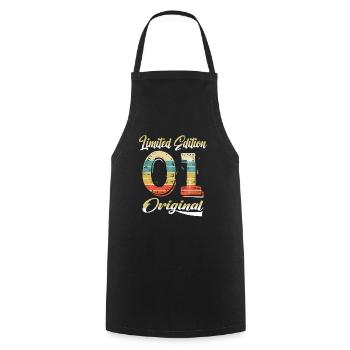23 Years Birthday Vintage 2001 Limited Edition - Cooking Apron - black - Front - AI Model Male 185 dark (185cm)