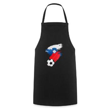 Slowenien Fußball Flagge - Kochschürze - Schwarz - Vorne - AI Model Male 185 dark (185cm)