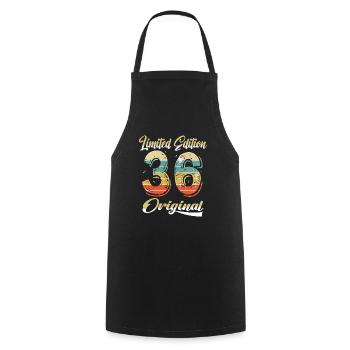 88 ans anniversaire vintage 1936 édition limitée - Tablier de cuisine - noir - Devant - AI Model Male 185 dark (185cm)