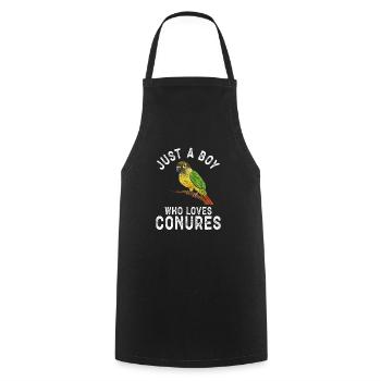 Molina Parakeet Parrot Bird Parakeet - Cooking Apron - black - Front - AI Model Male 185 dark (185cm)
