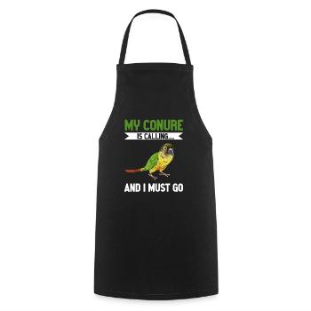 Molina Parakeet Parrot Bird Parakeet - Cooking Apron - black - Front - AI Model Male 185 dark (185cm)