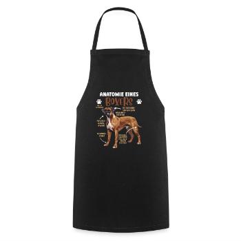 Deutscher Boxer Hund ANATOMIE EINES BOXERS - Kochschürze - Schwarz - Vorne - AI Model Male 185 dark (185cm)
