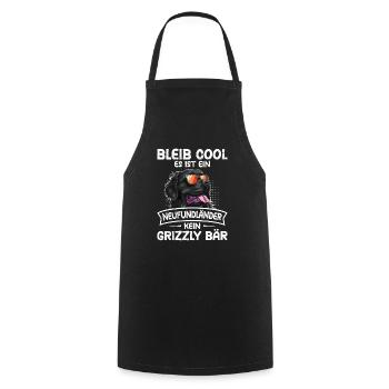 Newfie BLEIB COOL NEUFUNDLÄNDER KEIN GRIZZLY - Kochschürze - Schwarz - Vorne - AI Model Male 185 dark (185cm)