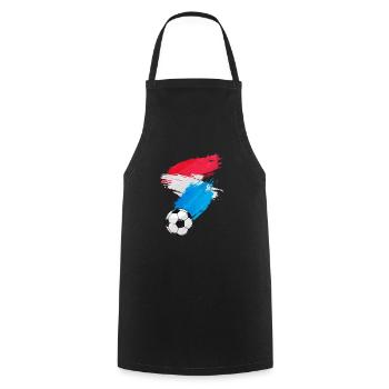 Luxembourg Football Flag - Cooking Apron - black - Front - AI Model Male 185 dark (185cm)