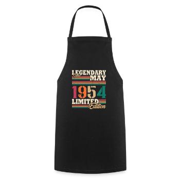 Vintage 1954 Mai Cadeau Anniversaire Rétro - Tablier de cuisine - noir - Devant - AI Model Male 185 dark (185cm)