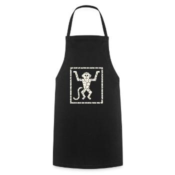 Petroglyph Rock Art Ancient Rock Drawing Indian - Cooking Apron - black - Front - AI Model Male 185 dark (185cm)