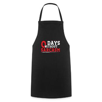 Câlin côté drôle 0 jours sans sarcasme - Tablier de cuisine - noir - Devant - AI Model Male 185 dark (185cm)