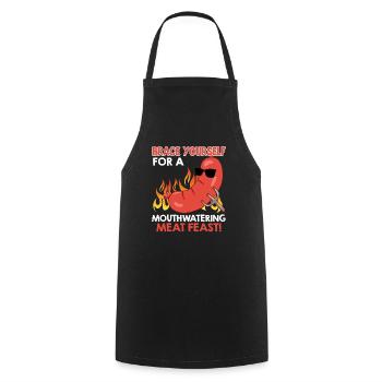 Grillez PRÉPAREZ-VOUS POUR UN FESTIN DE VIANDE ! - Tablier de cuisine - noir - Devant - AI Model Male 185 dark (185cm)