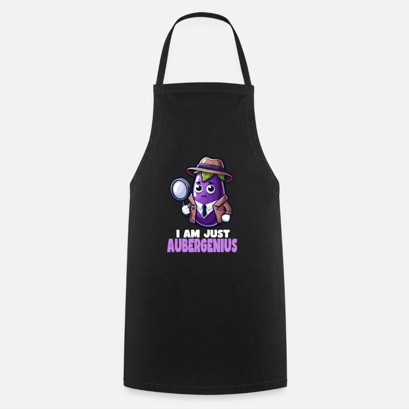 Dicton détective d’Aubergenius - Tablier de cuisine - noir
