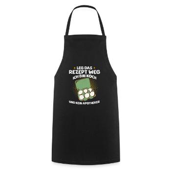 Put the recipe away I'm a cook and not a pharmacist - Cooking Apron - black - Front - AI Model Male 185 dark (185cm)
