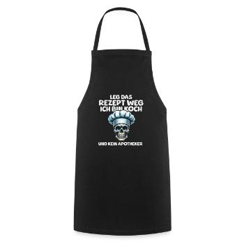 Put the recipe away I'm a cook and not a pharmacist - Cooking Apron - black - Front - AI Model Male 185 dark (185cm)